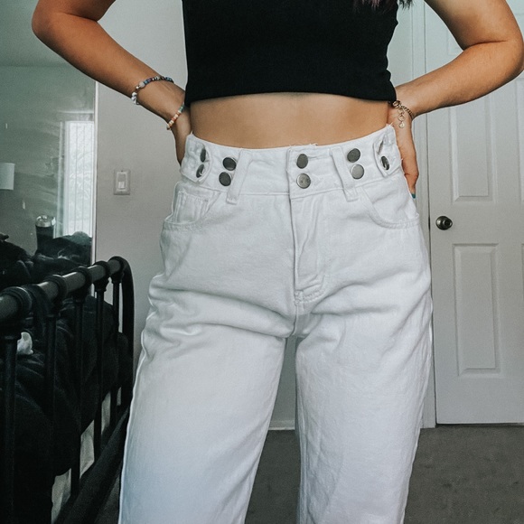Princess Polly White Mom Jeans 